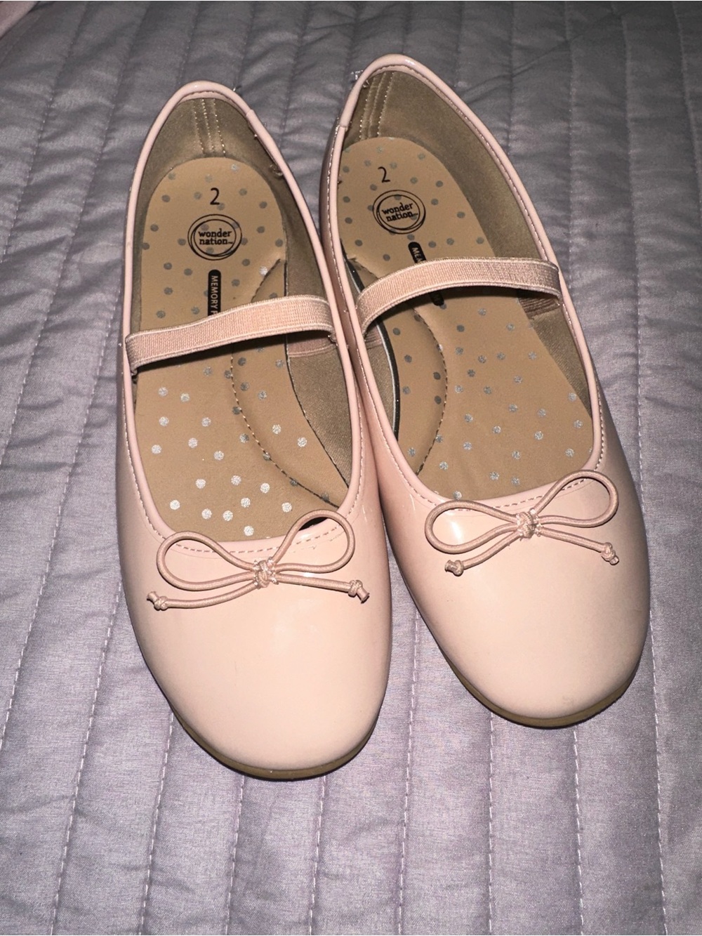 wonder nation Light Pink Girls' Mary Jane Flats with Bow